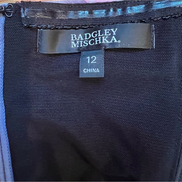 Badgley Mischka corset, floral, knee length, off shoulder dress. - Picture 4 of 8